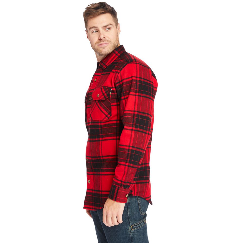 Camasi Timberland Barbati Rosii/Negrii - Pro® Woodfort Heavyweight Flannel Work - Romania - AXUPLI21